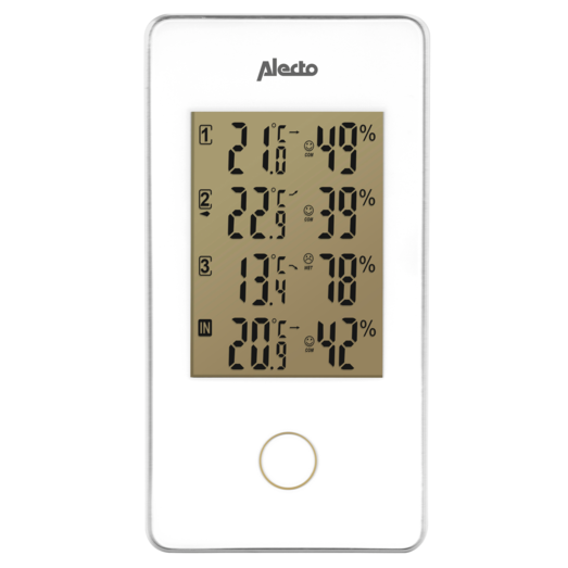 Alecto WS-1330 vejrstation med 3 sensorer hvid