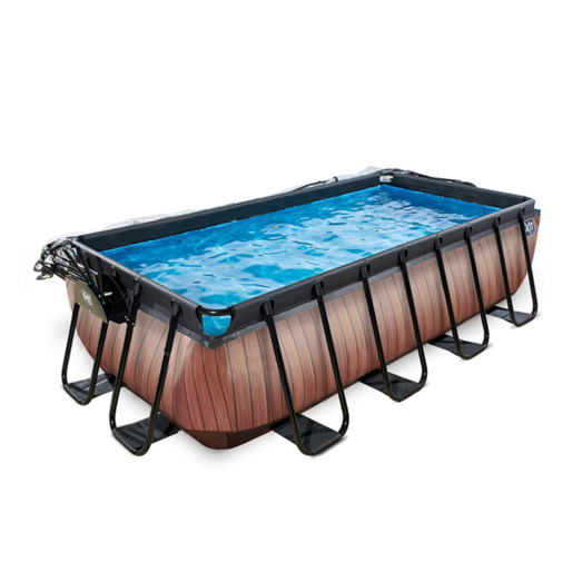 Exit Wood pool m/overdækning, filter og stige 400x200x100 cm