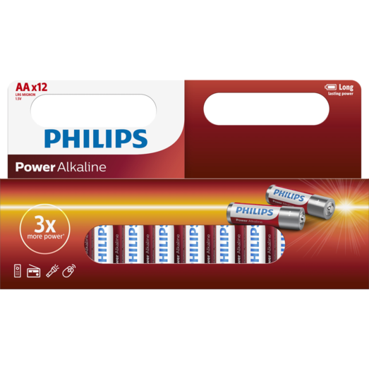 Philips Power Alkaline LR6/AA batteri 12 stk.