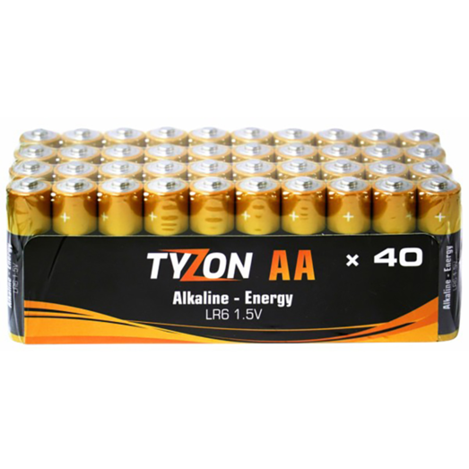 Tyzon Alkaline AA batteri 40 stk.