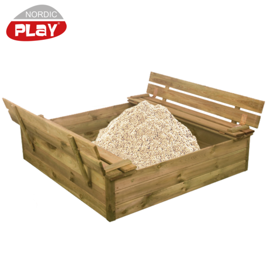 Nordic Play sandkasse træ inkl. 240 kg sand