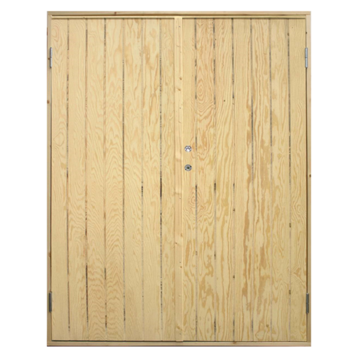Plus dobbeltudhusdør plywood inkl. karm HU 151,2x197,8 cm