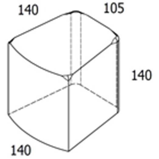 Multikant standard grå flexline STOR - 14x14x10,5 cm