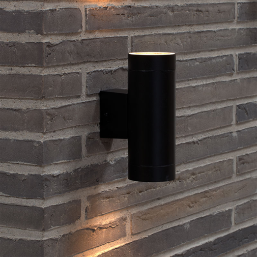 Nordlux Tin Maxi udendørs væglampe 2 lyskilder sort