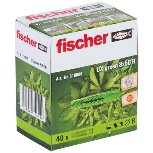Fischer UX Green universaldyvel m/krave 8x50R 40 stk