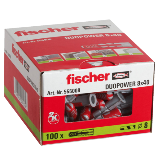 Fischer DuoPower universaldyvel 8x40 mm 100 stk.