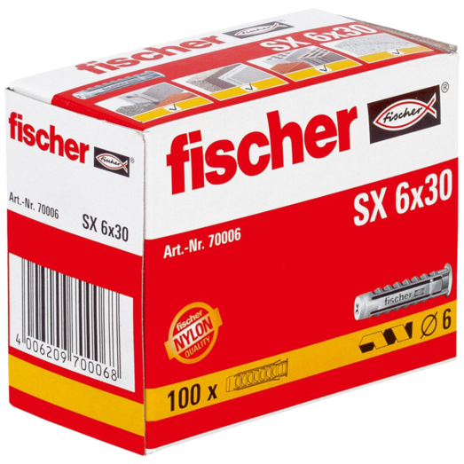 Fischer SX Green dyvel m/krave 6x30 mm
