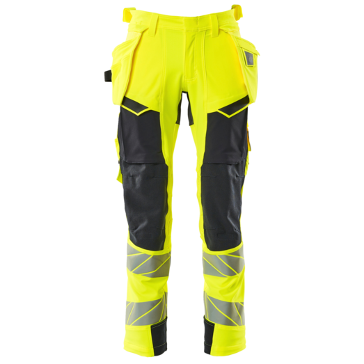 Mascot Accelerate Safe bukser med hængelommer hi-vis gul/mørk marine