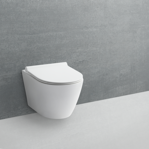 Flow rimless væghængt toilet FL60 hvid m/soft close sæde