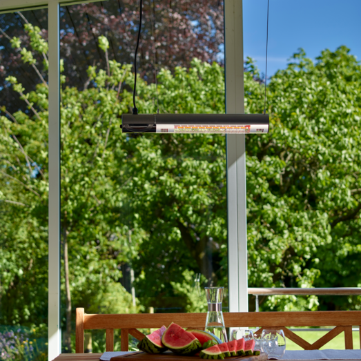 Hortus terrassevarmer væghængt GT 1500W sort med fjernbetjening