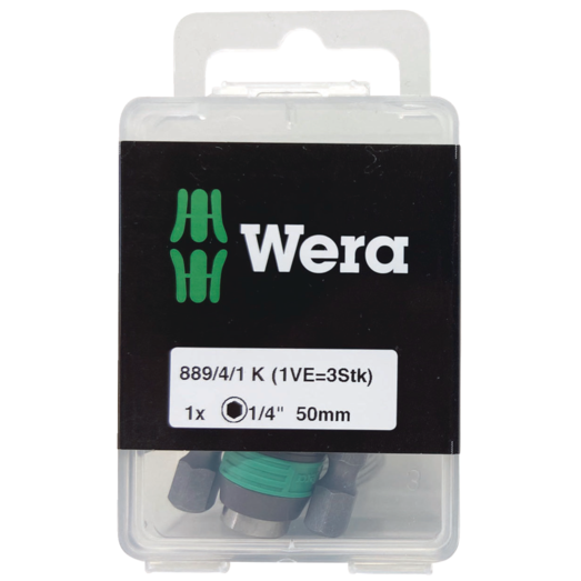 Wera 889/4/1 K rapidadapter universal bitsholder 1/4"x50 mm 3 stk