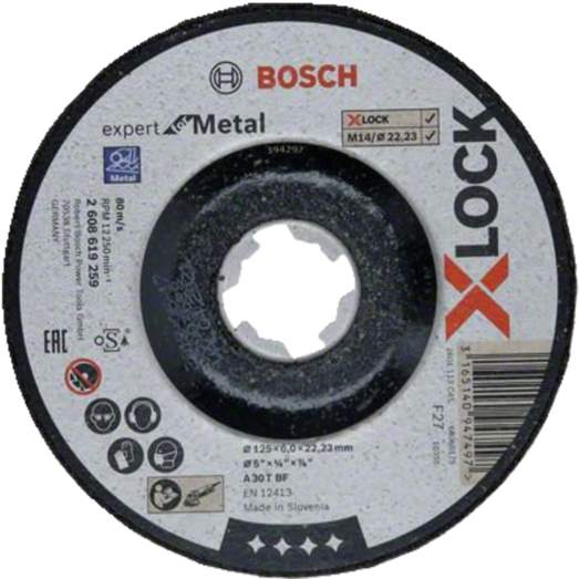 Bosch  X-Lock Expert for Metal skrubskive forkrøppet 125x6 mm