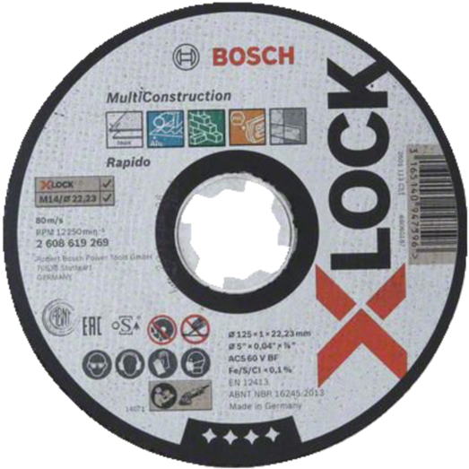 Bosch X-Lock skæreskive Multi Material lige 125x1 mm