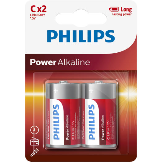 Philips Power Alkaline LR14 2-blister batteri