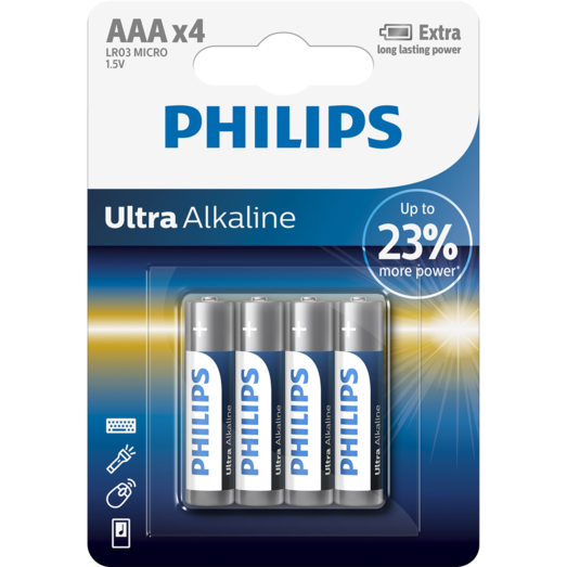 Philips Ultra alkaline LR03/AAA batteri 4 stk.