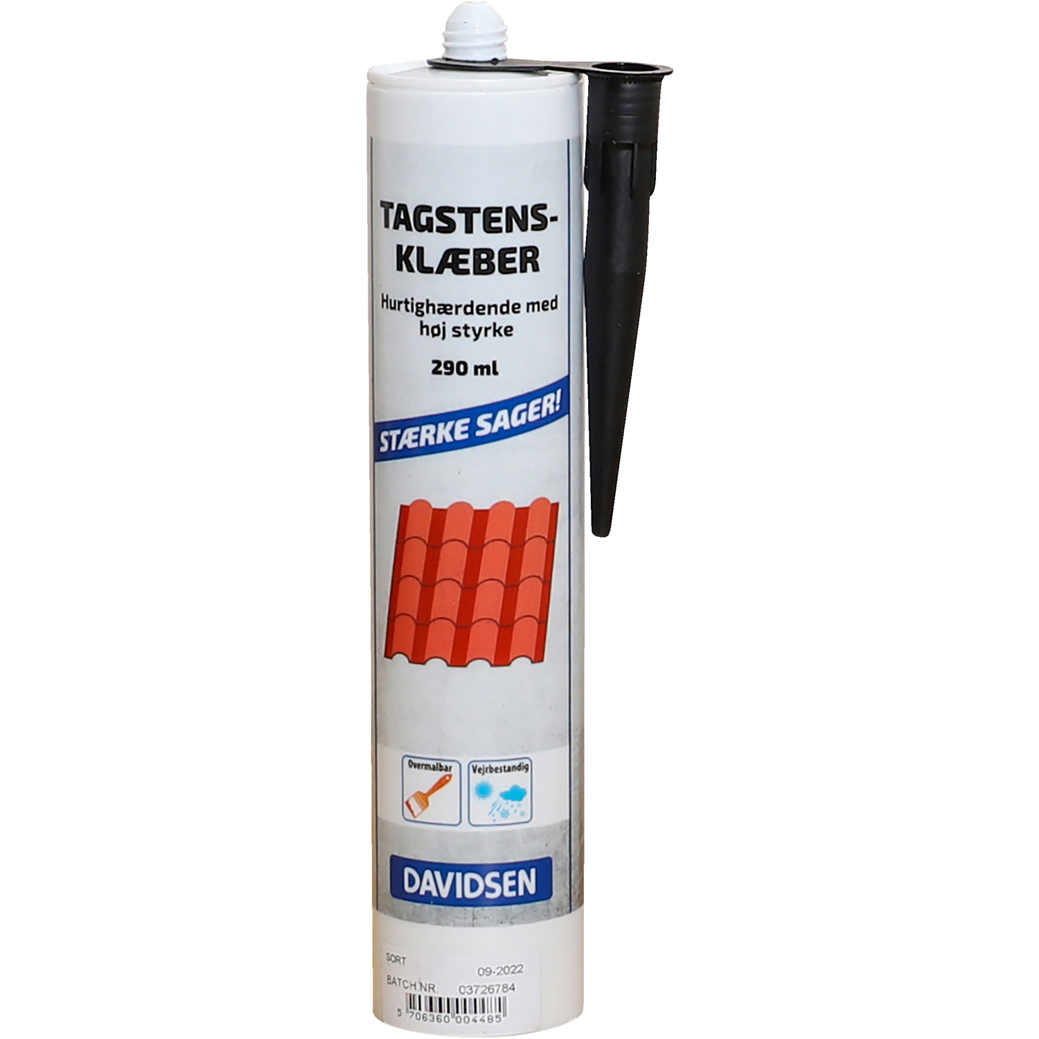 Davidsen tagstensklæber tube sort 290 ml