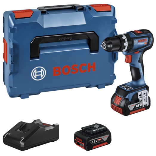 Bosch GSB 18V-90 C slagboremaskine inkl. 2x5.0 Ah batteri, lader og kuffert