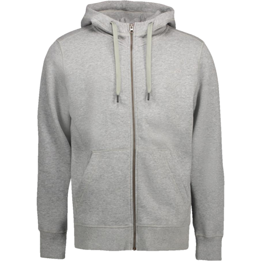 ID Core herre hoodie med lynlås grå melange str.
