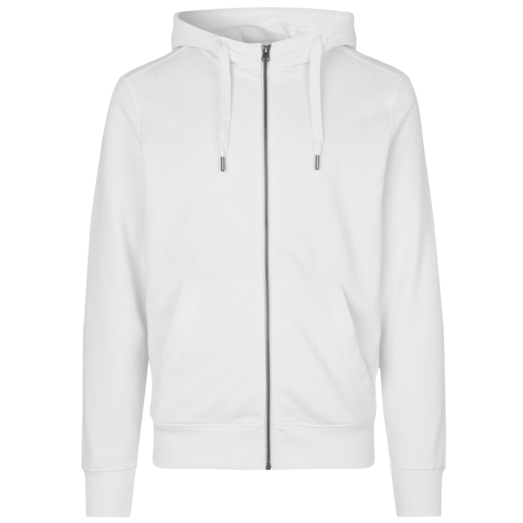 ID Core herre hoodie med lynlås hvid str.
