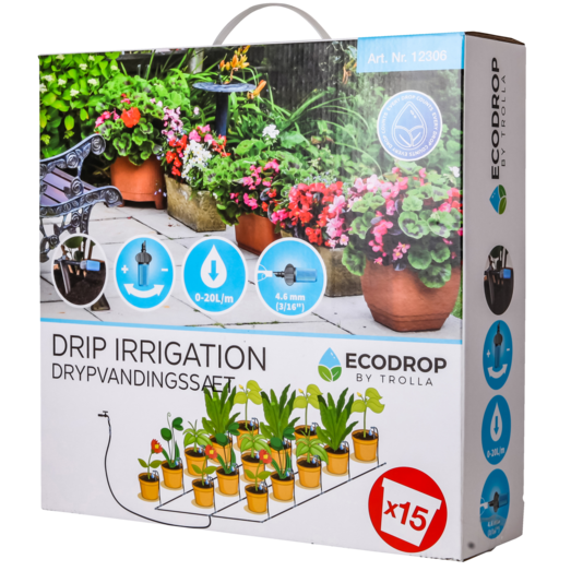 Ecodrop Dripsystem 15 krukker