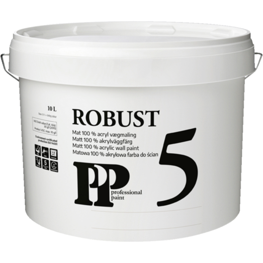 PP Acrylmaling Robust 5 hvid 9,1 L