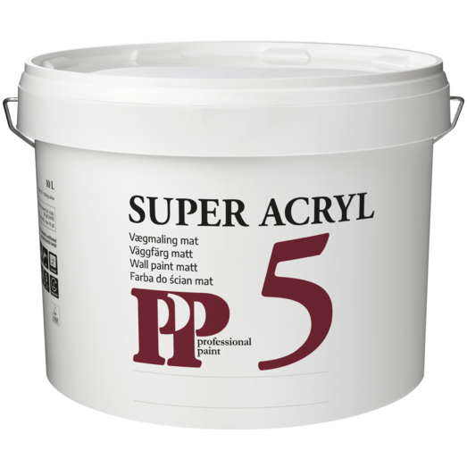 PP Acrylmaling Super 5 hvid 9,1 L