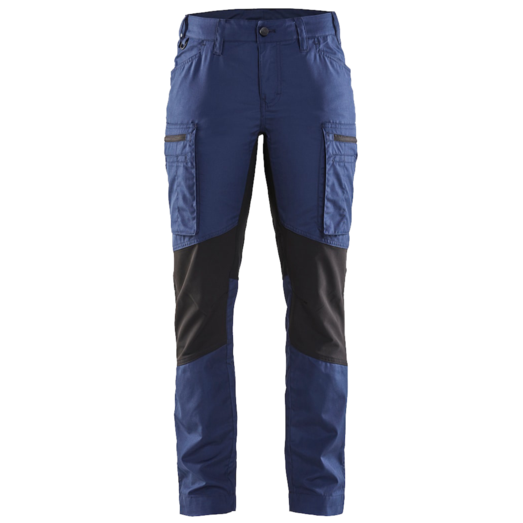 Blåklæder dame service bukser med stretch marineblå/sort