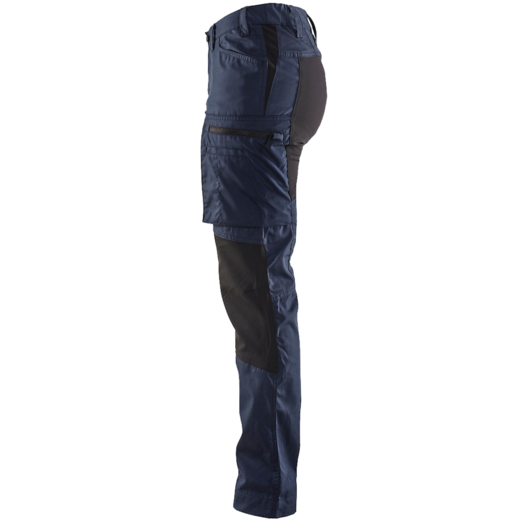 Blåklæder dame service bukser med stretch mørk marineblå/sort
