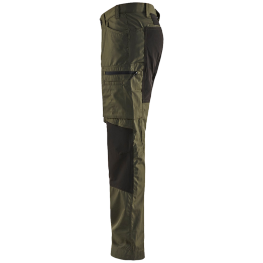 Blåklæder service bukser med stretch olivengrøn/sort