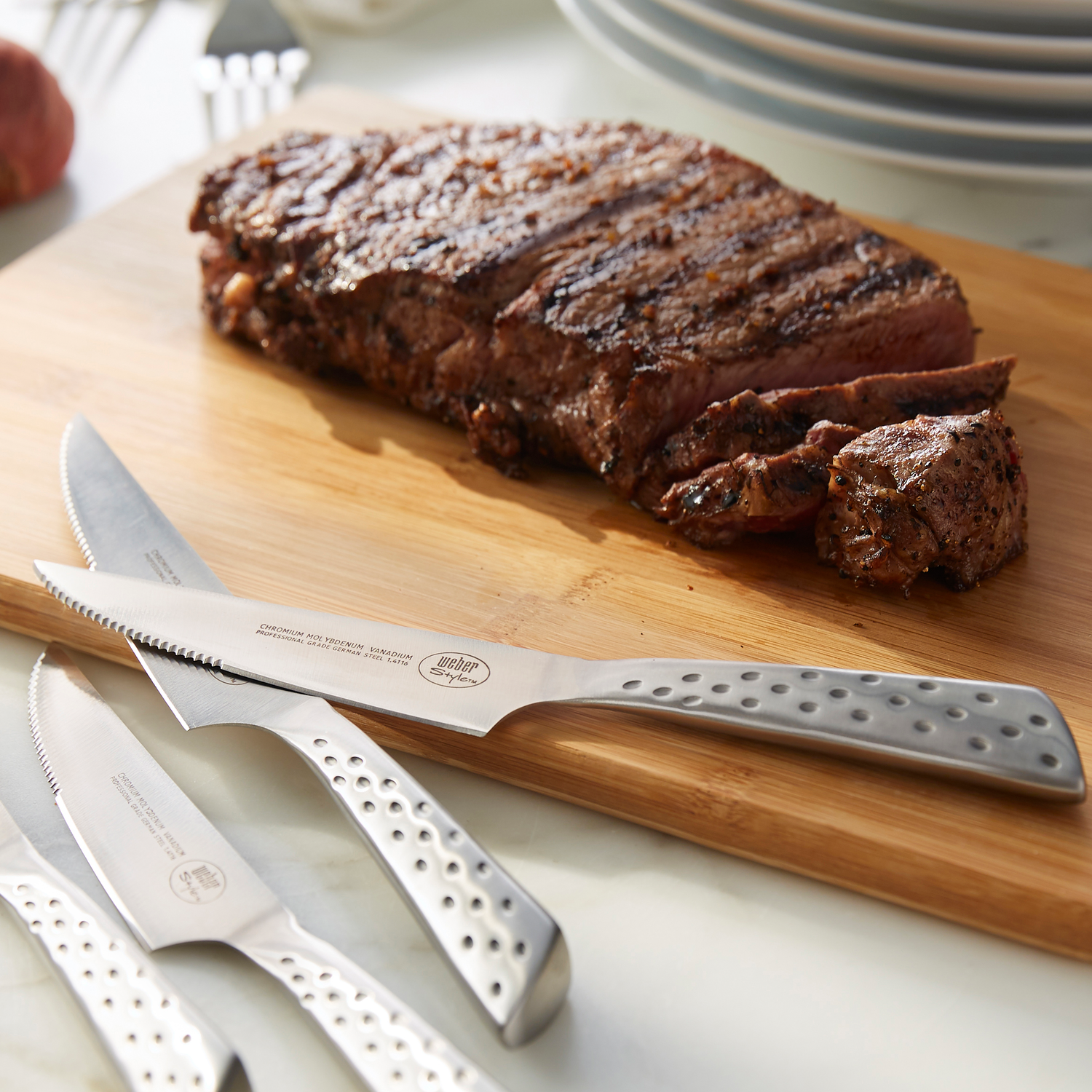 Weber Style® steaksæt i 6 - rustfrit stål - Stærk onlinepris