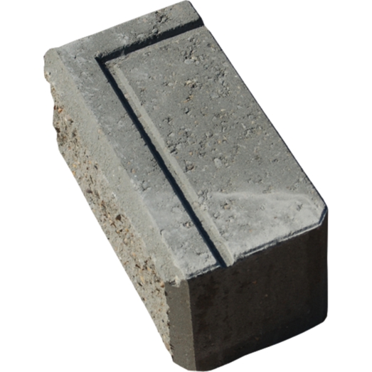 Grå lock-block hjørne - 15x30x15 cm