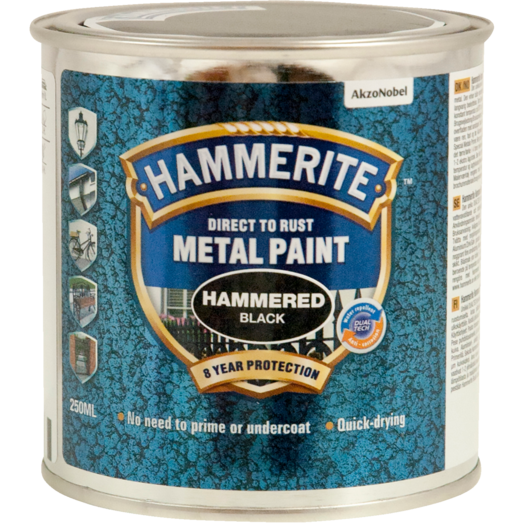 Hammerite effekt metalmaling sort