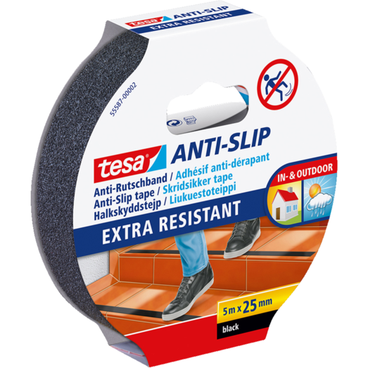 Tesa® Anti-Slip Skridsikker tape, sort 5 m x 25 mm
