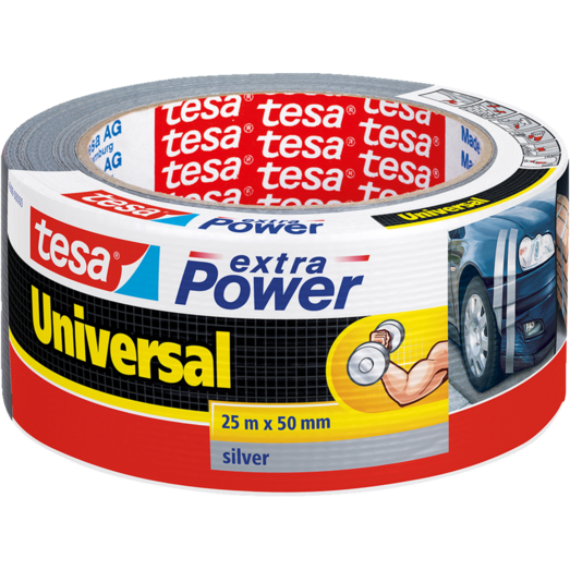 Tesa® extra Power Universal sølv 25 m x 50 mm