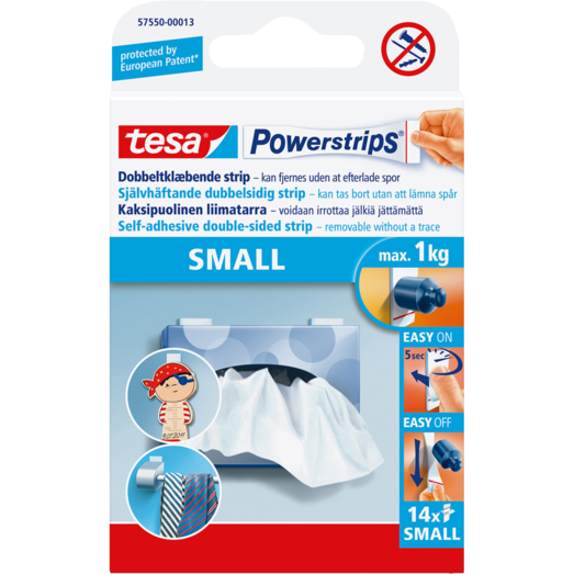 Tesa Powerstrips® Kroge Small dobbeltklæbende strips