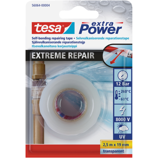 Tesa Extra Power® reparationstape 19 mm x 2,5 m transparent