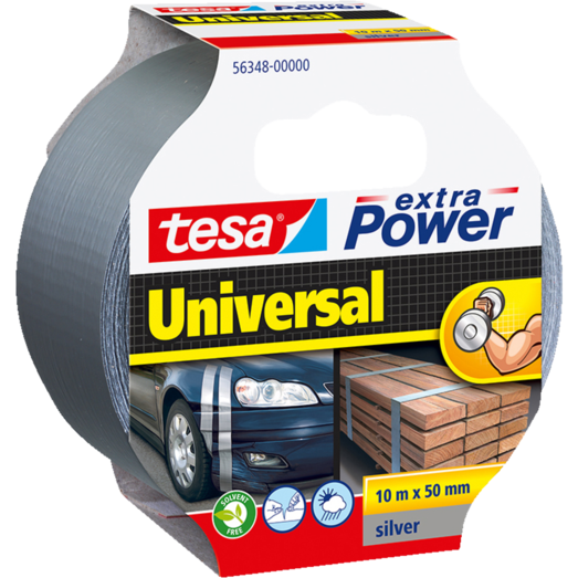 Tesa® extra Power Universal sølv 10 m x 50 mm