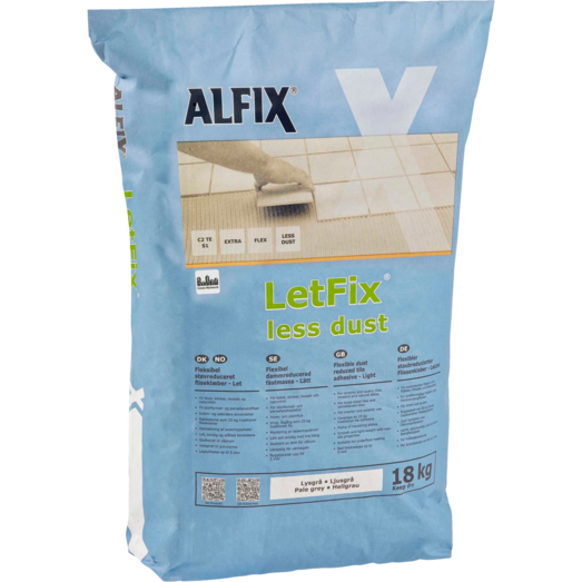 Alfix LetFix less dust 18 kg lysegrå