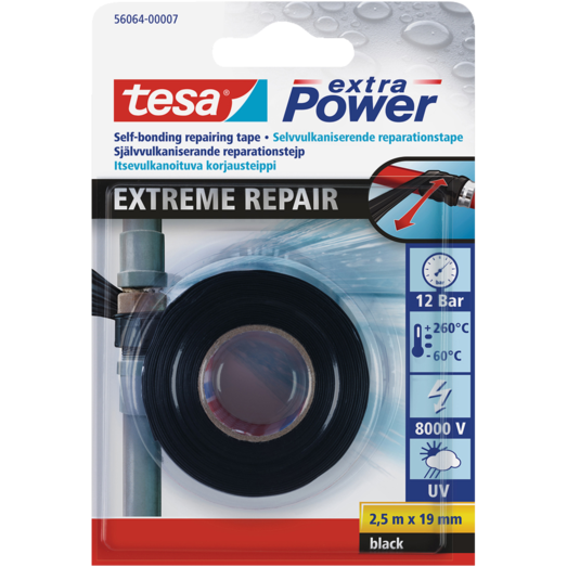 Tesa Extra Power® reparationstape 19 mm x 2,5 m sort