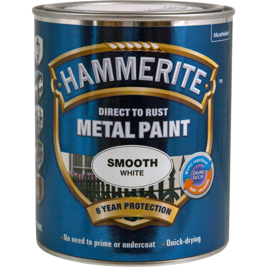 Hammerite glat-effekt metalmaling hvid