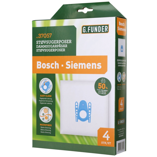 Støvsugerposer t/Siemens 4 stk inkl. 1 filter 