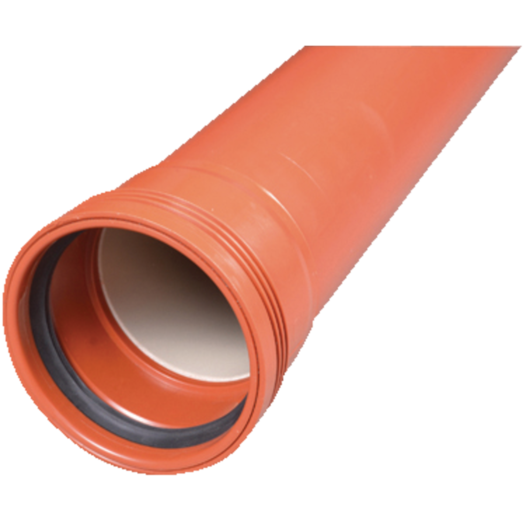 Wavin Wafix kloakrør PP SN4 rød med muffe 110x500 mm