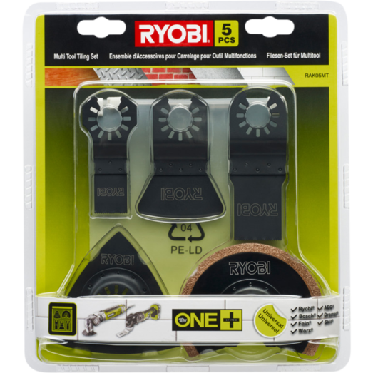 Ryobi RAK05MT universal tilbehørssæt t/multiværktøj 5 stk