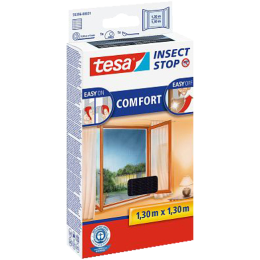 Tesa®Insect Stop Insektnet Comfort t/vinduer 1,3x1,3 m sort