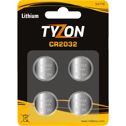 Tyzon CR2032 lithiumbatterier 4 stk