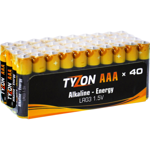 Tyzon Alkaline AAA batteri 40 stk.