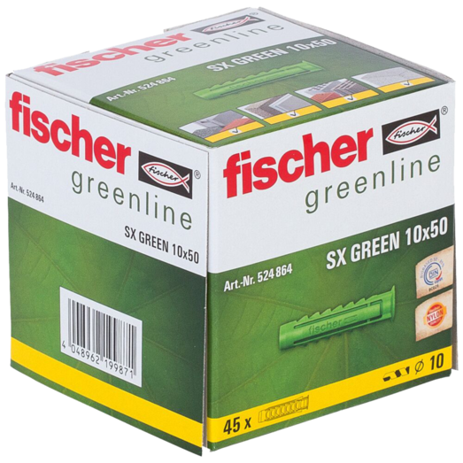 Fischer SX Green dyvel m/krave 10x50 mm