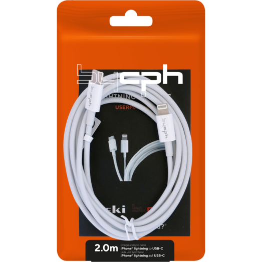 Bycph Kabel - USB-C til Lightning, 2 m