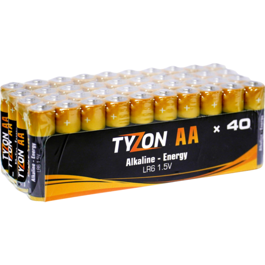 Tyzon Alkaline AA batteri 40 stk.