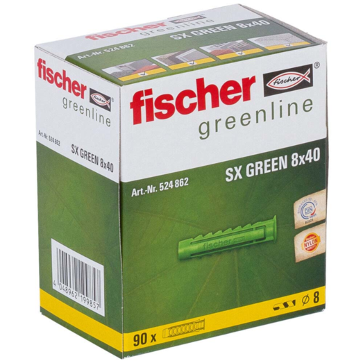 Fischer SX Green dyvel m/krave 8x40 mm